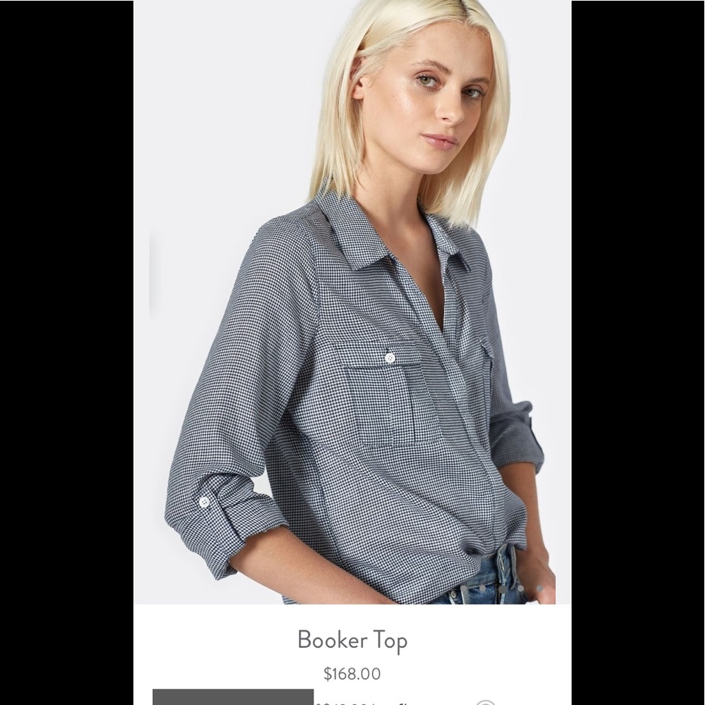 Joie cotton plaid checkered button down